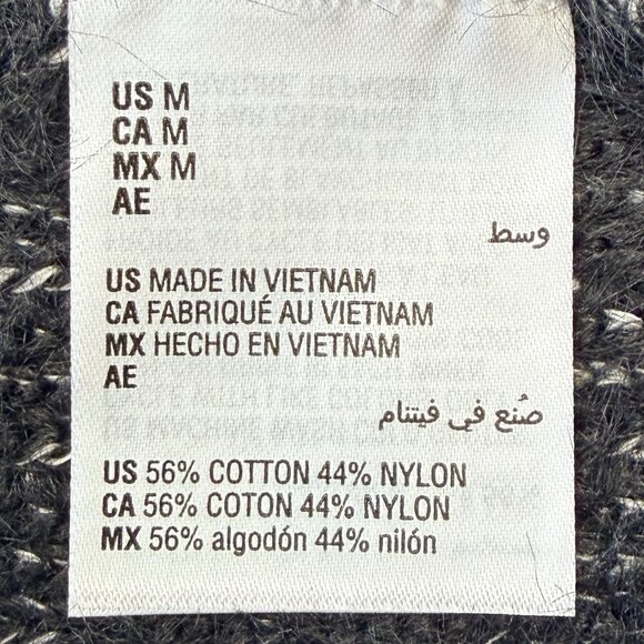 Long Back Striped Fuzzy Sweater Women M Gray INC International Concepts - Picture 4 of 8